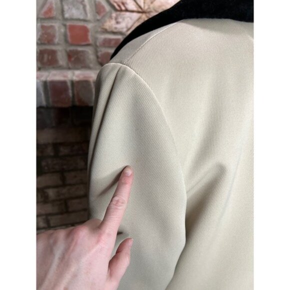 trench coat Faux fur collar Vintage 70s - Picture 6 of 12